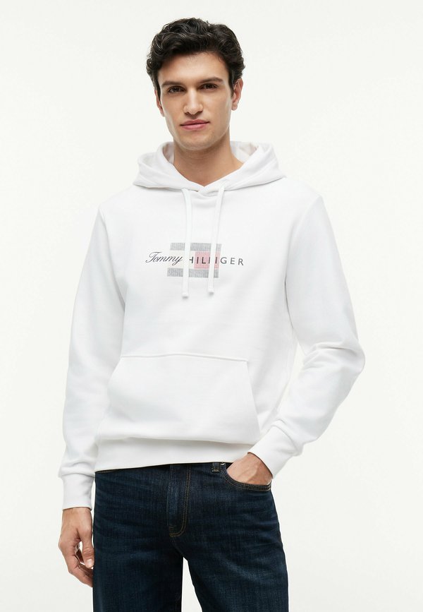 Tommy Hilfiger SCRIPT FLAG HOODIE - BRAND LOVE - Hoodie - white
