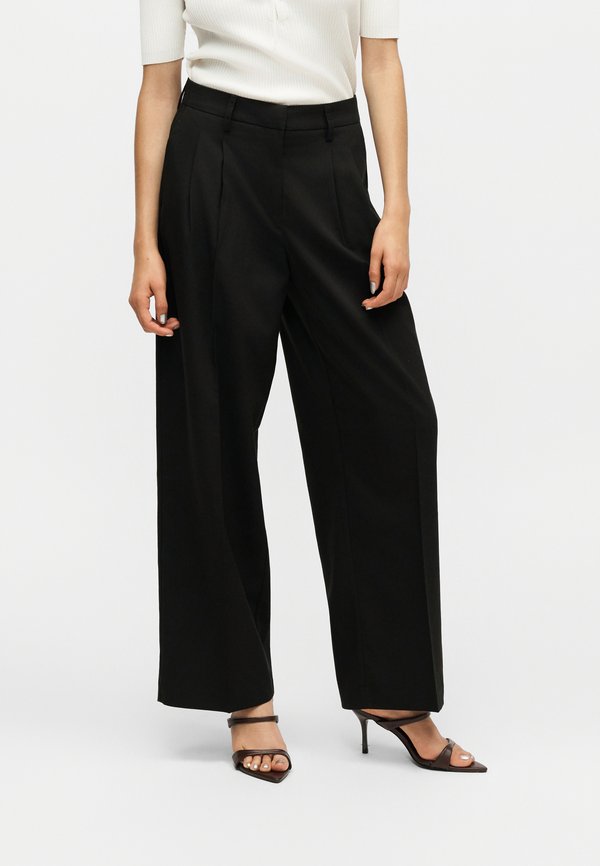 Vero Moda Petite VMNILA WIDE DAD PANT - Trousers - black