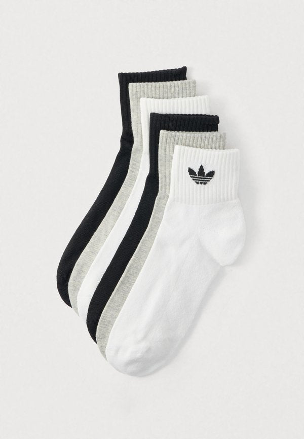 adidas Originals MID ANKLE SCK 6 PACK UNISEX - Socks - white/medium grey heather/black