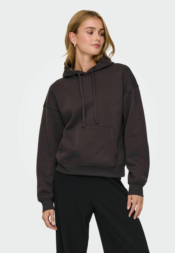 ONLY ONLBEST L/S HOOD SWT NOOS - Hoodie - chocolate torte