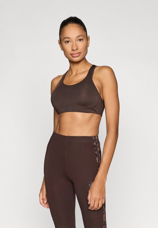 adidas Performance OPTIMÉ WORKOUT HIGH SUPPORT BRA - High support sports bra - aurora coffee