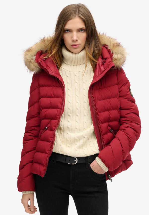Superdry & Co FUJI HOODED PADDED - Winter jacket - stanton red