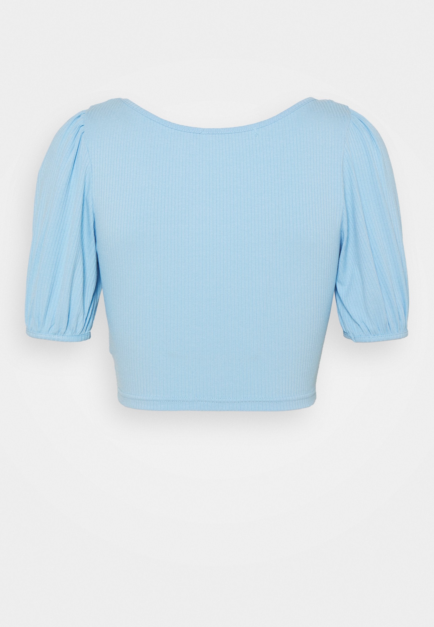 Glamorous BOW FRONT SCOOP CROP WITH PUFF SHORT SLEEVES
