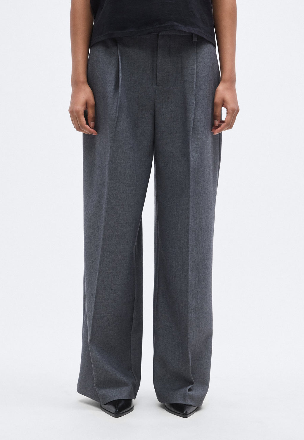 Gina Tricot Petite WIDE PLEATED TROUSERS