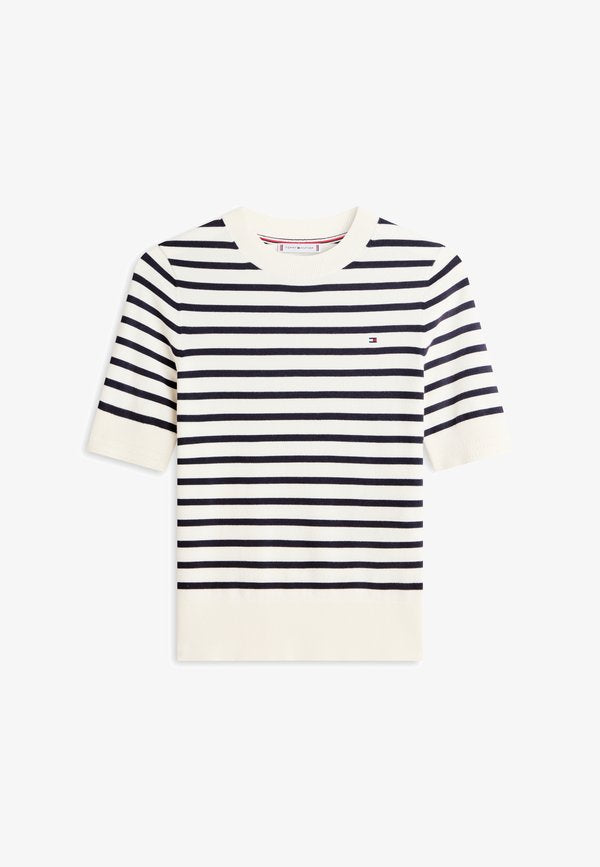 Tommy Hilfiger Basic T-shirt - ivory petal/dark navy