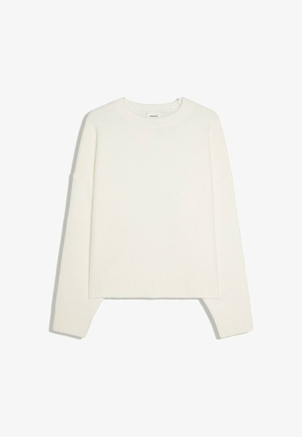 Bershka BOXY ROUND NECK - SWEATER - Jumper - white