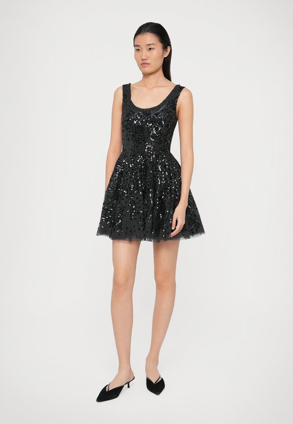 Needle & Thread SEQUIN RIBBON SCOOP NECK MICRO DRESS