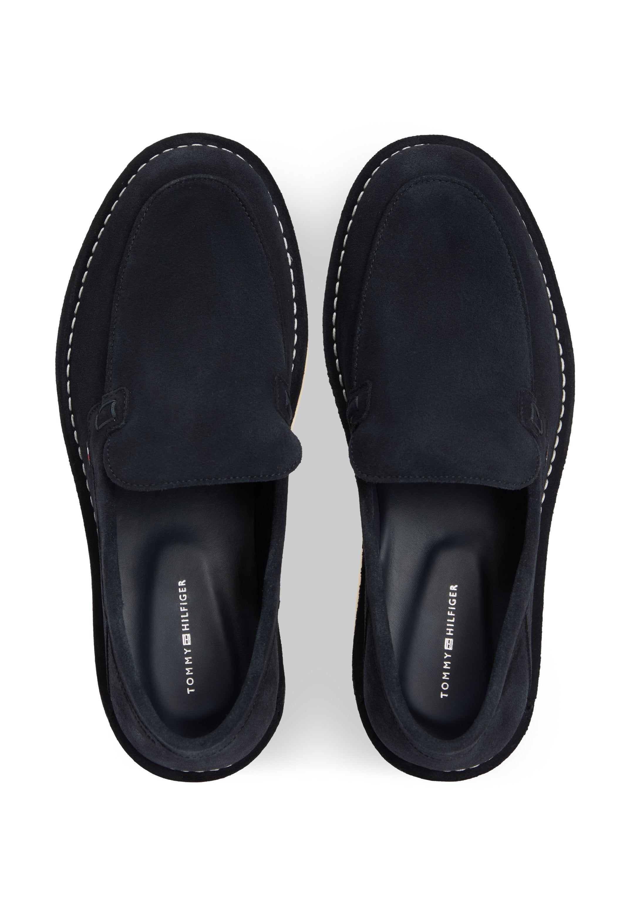 DEBOSSED LOGO TOPSTITCH SUEDE LOAFERS Media 4