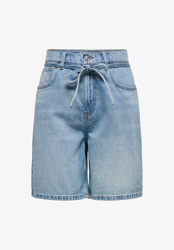 ONLY Denim ONLLUMI Mid waist Wide Leg Fit - Denim shorts - light blue denim