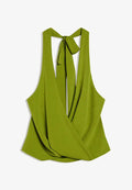 Bershka HALTER NECK WITH KNOT DETAIL - Top - green