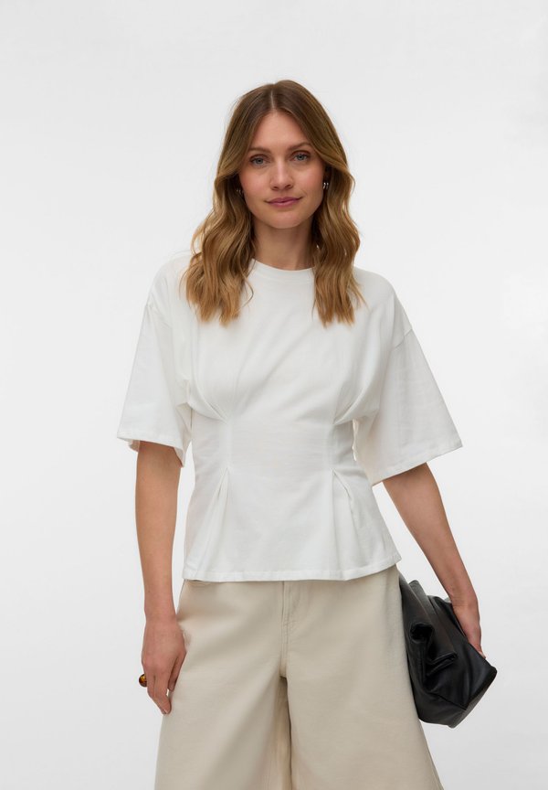 Vero Moda TOP VMBEA TOP - Basic T-shirt - snow white
