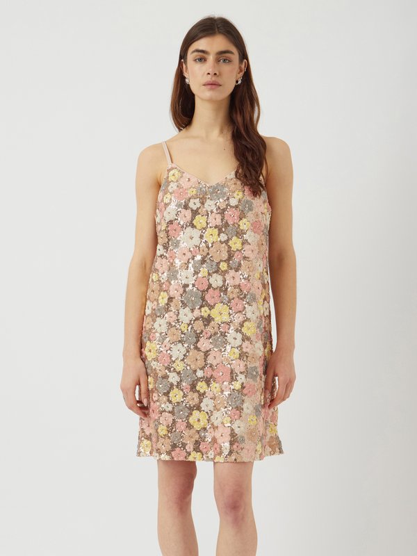 YAS YASLALEA STRAP SEQUIN DRESS