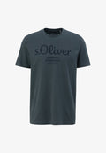 s.Oliver KURZARM - Print T-shirt - dunkelgrau