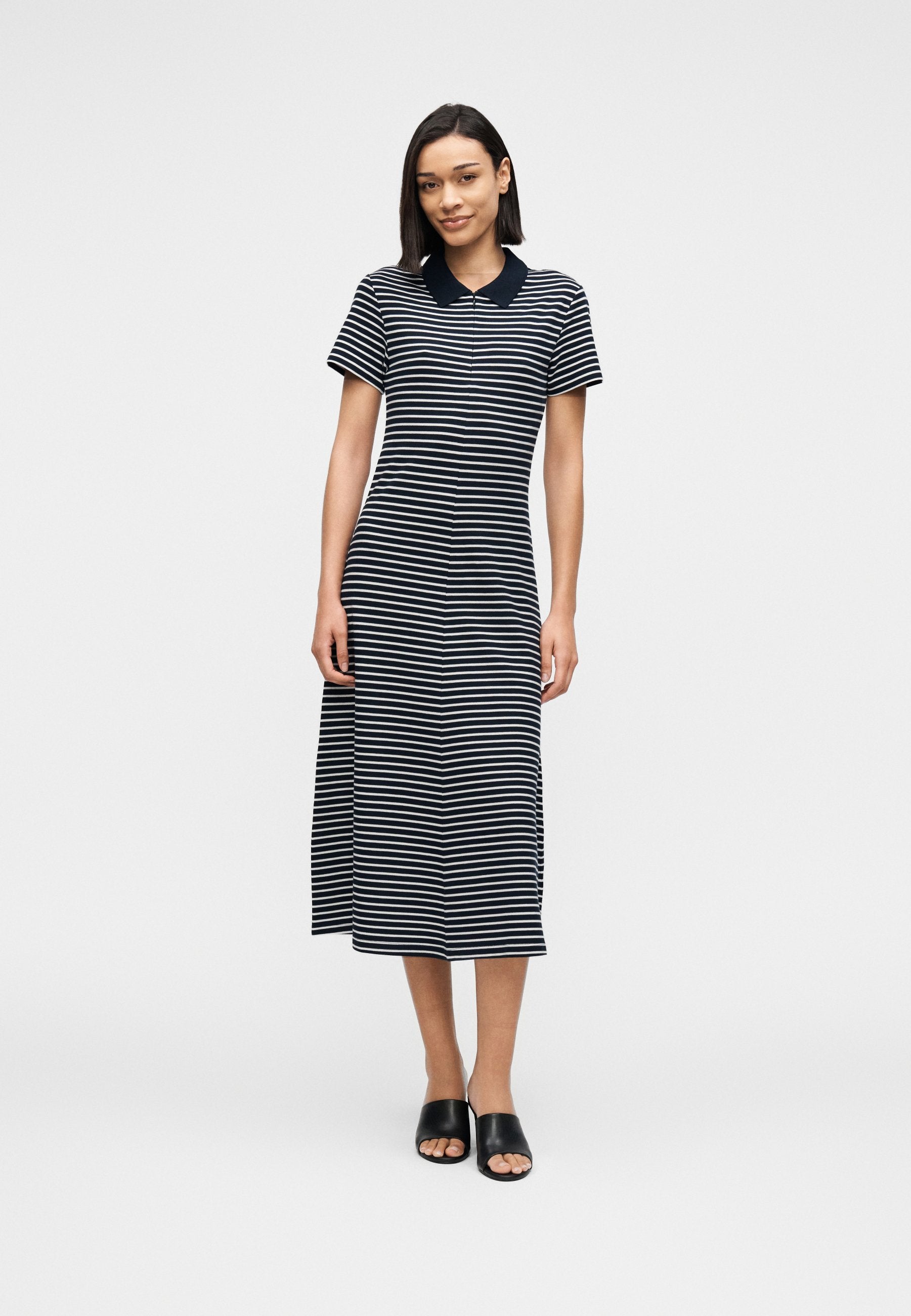 ZIP MAXI SHORT SLEEVE POLO DRESS Media 3