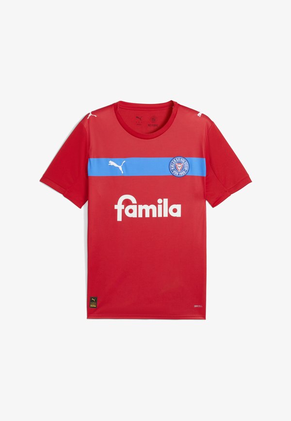 Puma Print T-shirt - red ignite blue white