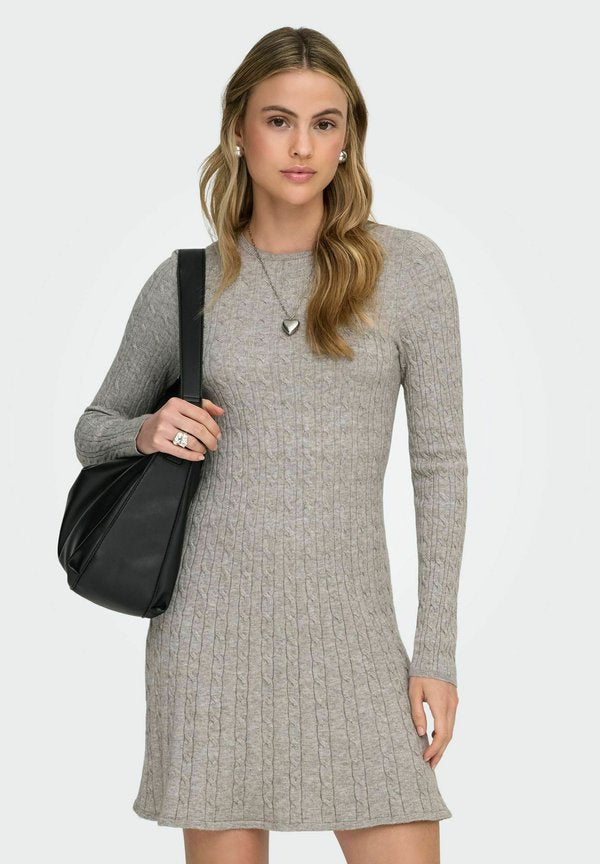 ONLY Knitted ONLIBI Short - Jumper dress - medium grey melange