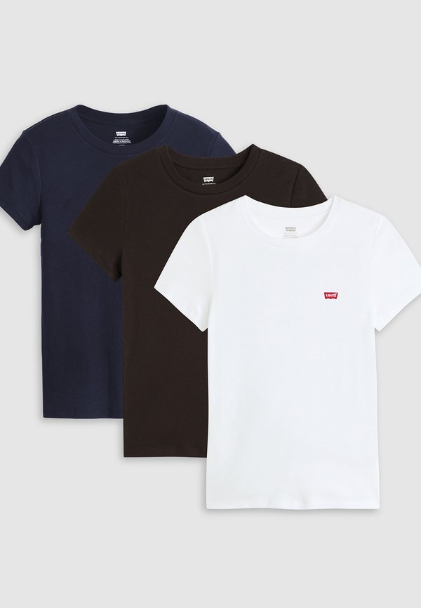 Levi's® ESSENTIAL TEE 3 PACK  - Basic T-shirt - anthracite night/white/peacoat