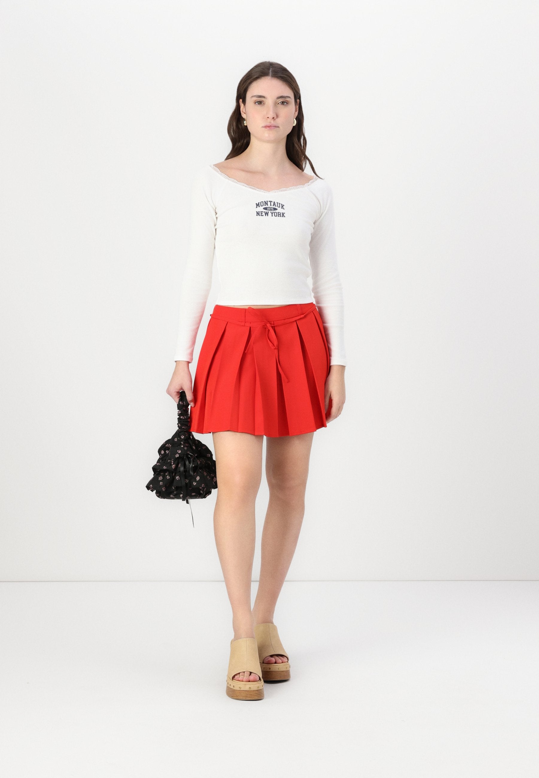 Hollister Co. Lace Trim Off-the-Shoulder San Diego Graphic Tee