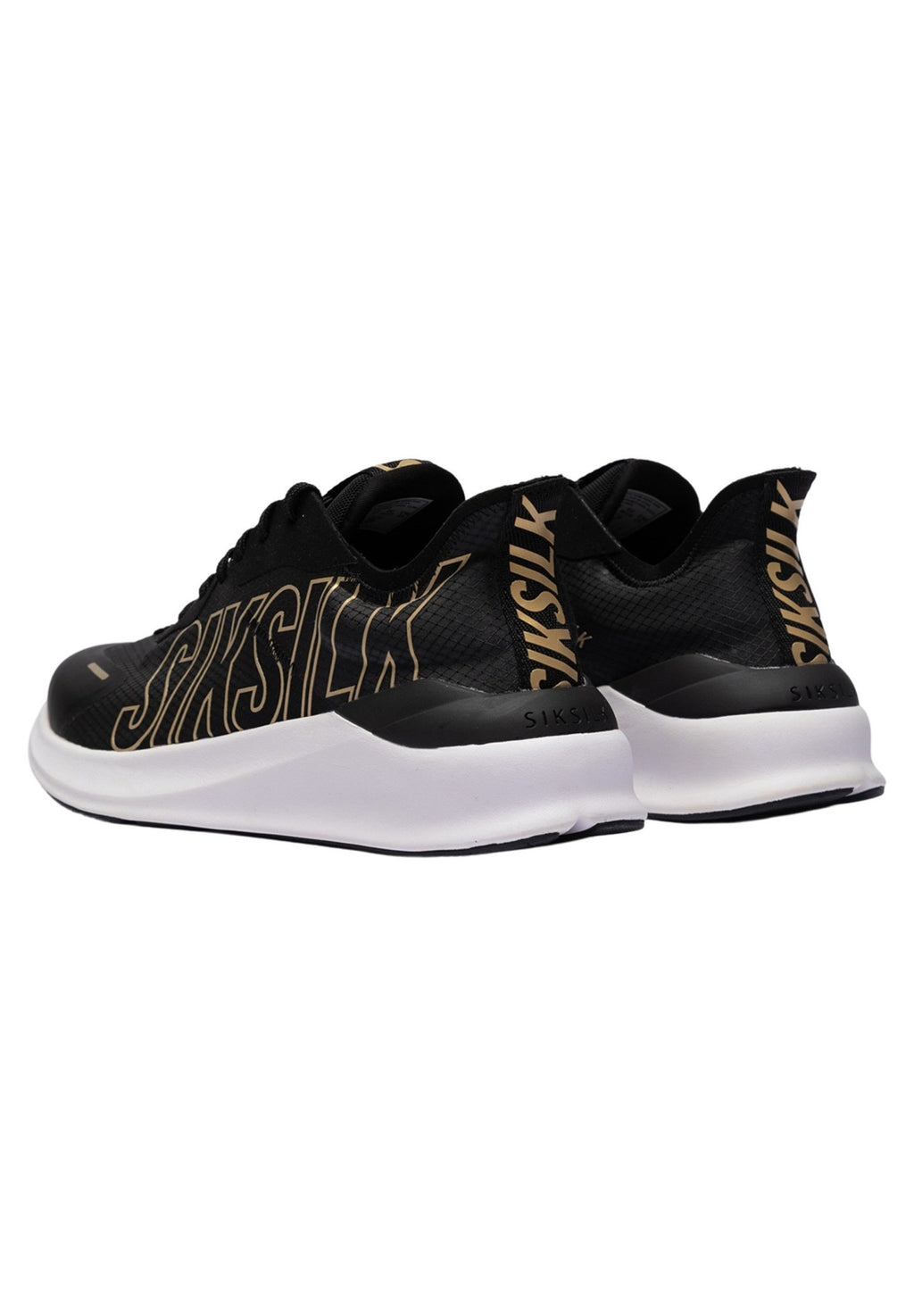 SIKSILK Mens Black & Gold Mako Performance Trainer
