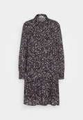 DRESS A SHAPE SHIRT STYLE VOLANT SKIRT LONG SLEEVE KENT COLLAR Media 1