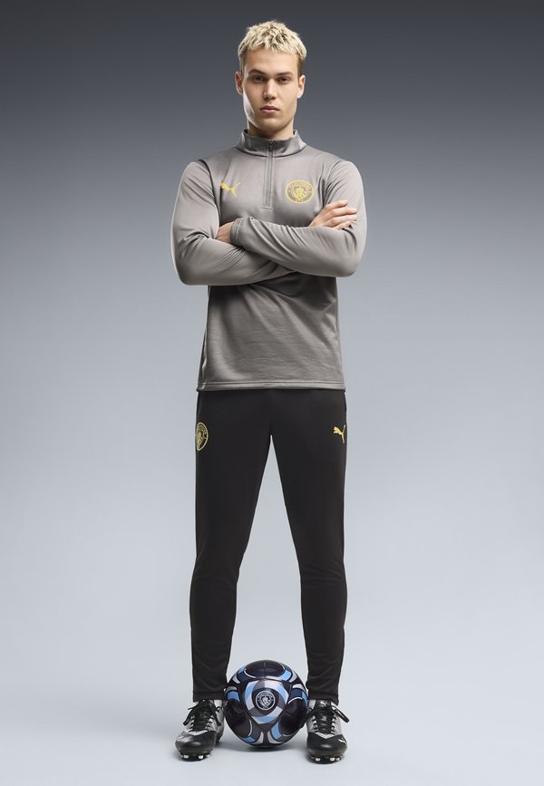 Puma MANCHESTER CITY SLIM TRAININGSHOSE - Tracksuit bottoms - black-cast iron