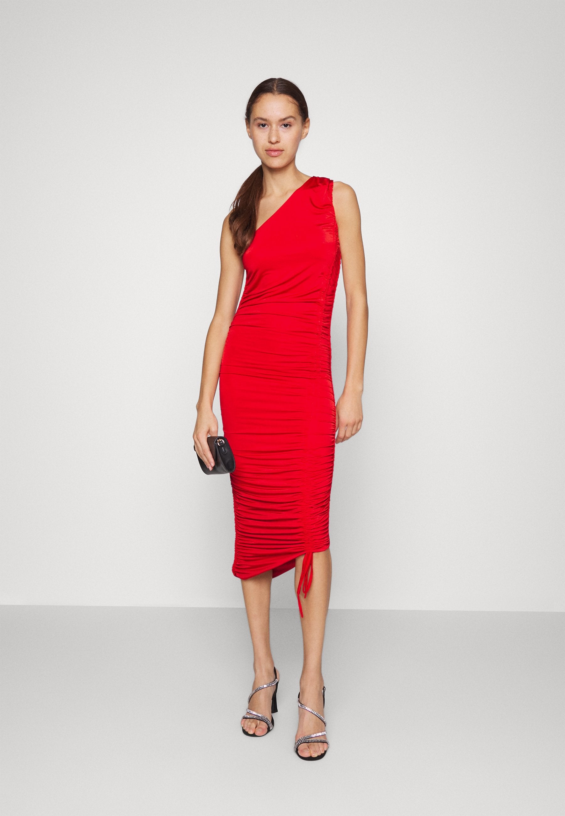 WAL G. CALI ROUCHED MINI DRESS