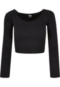 Urban Classics SHORT RIB WIDE V NECK LONGSLEEVE