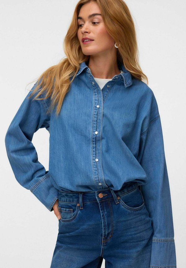 Vero Moda DENIM SHIRT VMPAULA DENIM SHIRT - Denim jacket - medium blue denim