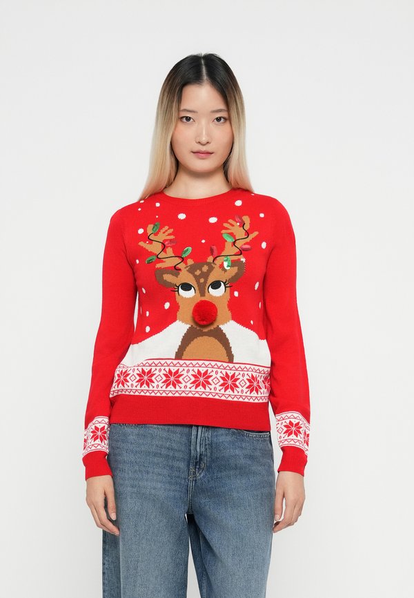 Vero Moda Knitted VMFROSTYDEER Knitted - Jumper - chinese red
