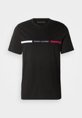 Tommy Hilfiger HILFIGER CHEST INSERT TEE - Print T-shirt - black