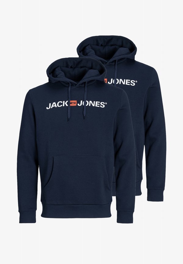 Jack & Jones 2 PACK - Hoodie - navy