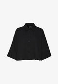 Vero Moda VMNATALI CROP WVN GA - Button-down blouse - black