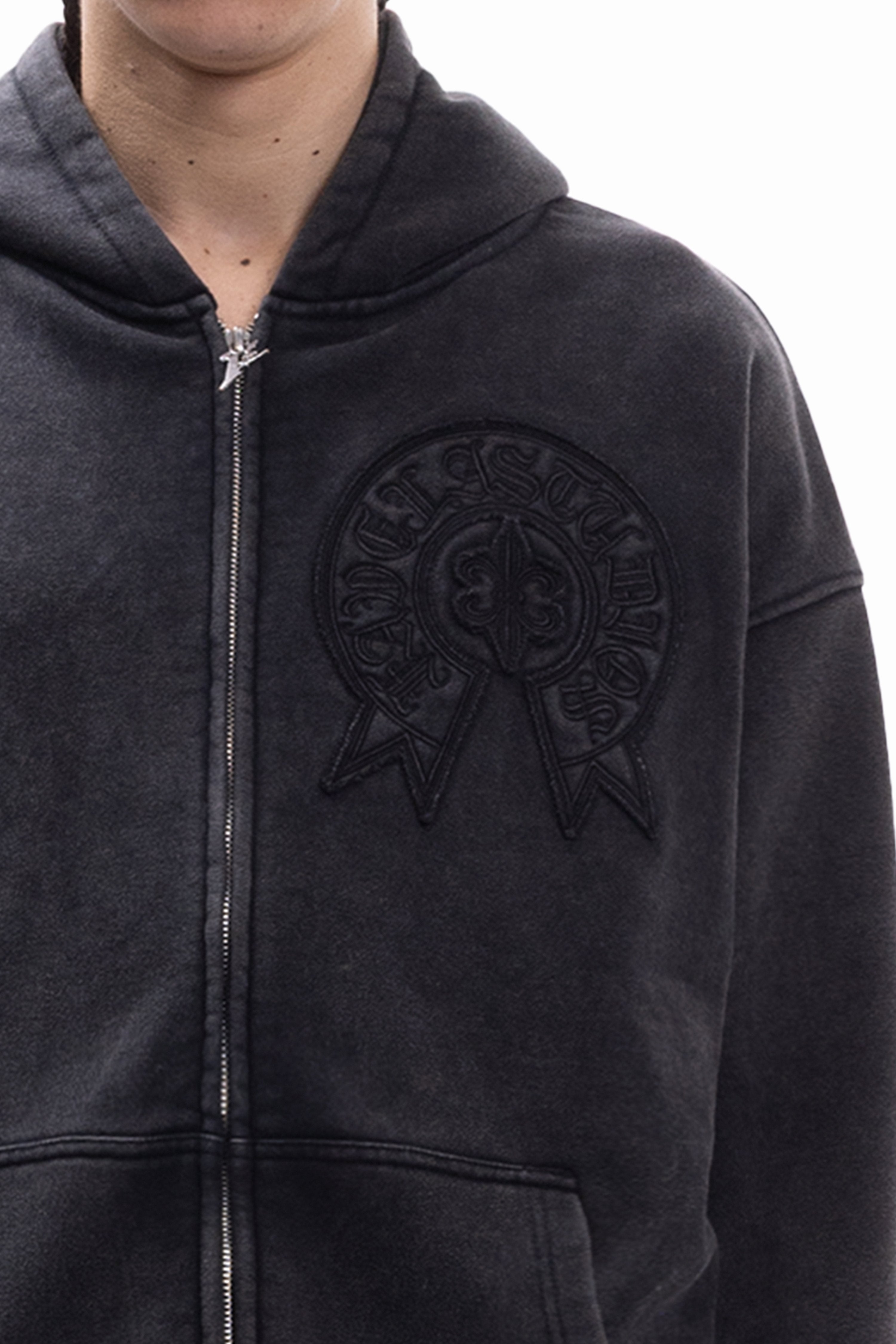 FAVELA GRADIENT PATCH WASHED BLACK FRONTZIP UNISEX