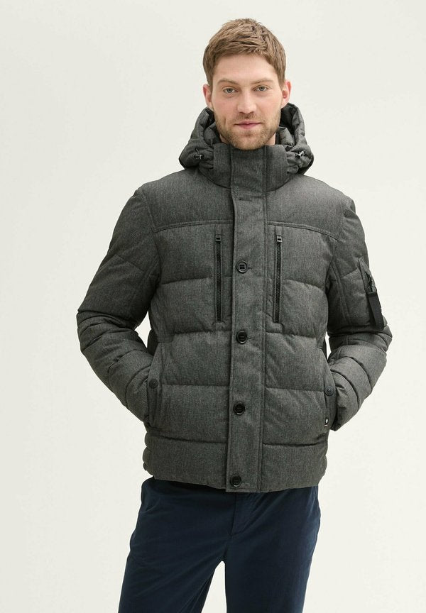 TOM TAILOR PUFFER  - Winter jacket - grey garment dye structure