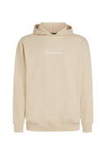 Beige Kapuzenpullover aus weichem Stoff, mit einem Frontdruck "The Future Surf Society" in Weiß. Normale Passform mit gerippten Bündchen.