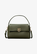 Calvin Klein EMBLEM HW PEBBLE SHOULDER BAG 25 - Handbag - olive