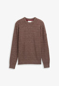TOM TAILOR PULLOVER MIT RUNDHALSAUSSCHNITT - Jumper - dark brown multicolor neps