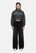 Good For Nothing METAMORPHOSIS BLACK WASH CROPPED HOODIE