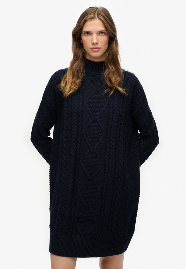 Superdry & Co SLOUCHY CABLE - Jumper dress - eclipse navy