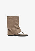 Bershka FLAT  - T-bar sandals - taupe