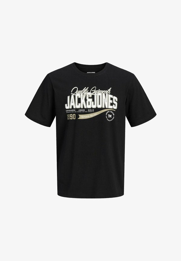 Jack & Jones T-SHIRT PLUS SIZE LOGO T-SHIRT - Print T-shirt - black