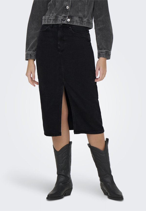 ONLY Denim ONLBIANCA Denim Denim Midi - Denim skirt - washed black