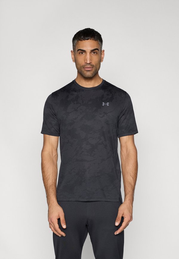 Under Armour TECH VENT JACQUARD - Sports T-shirt - black/anthracite/castlerock