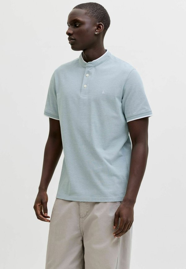 Jack & Jones JJEPAULOS MAO POLO SS NOOS - Basic T-shirt - mineral blue