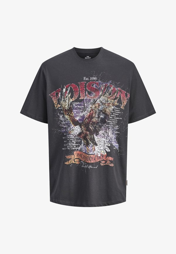 Jack & Jones T- - Print T-shirt - asphalt