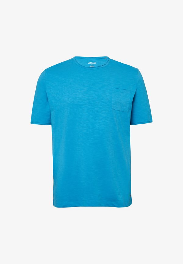 s.Oliver MIT STRUKTUR UND OFFENE ÄRMELKANTEN - Basic T-shirt - türkis