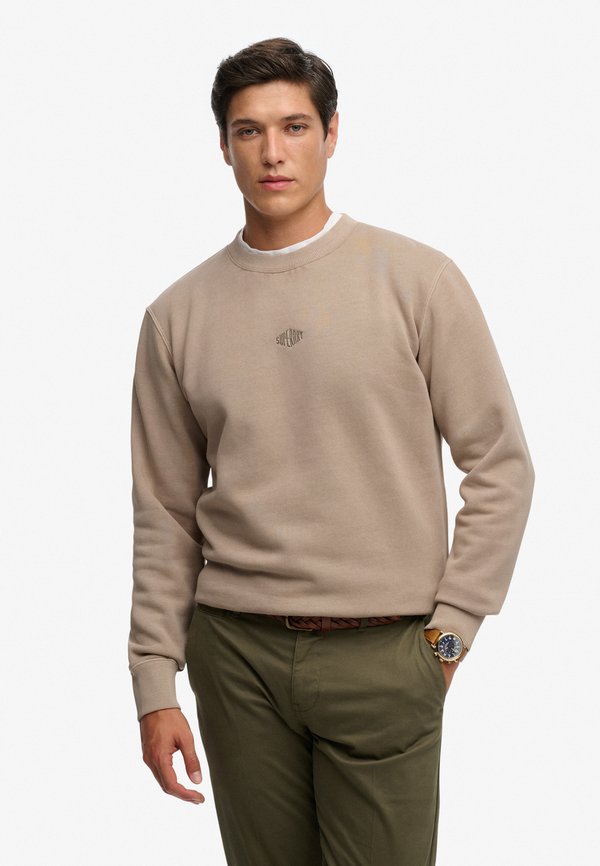 Superdry & Co LOGO CREW - Sweatshirt - light beige