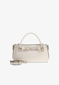 Guess CAMELIA 3 COMP SATCHEL - Handbag - cream white