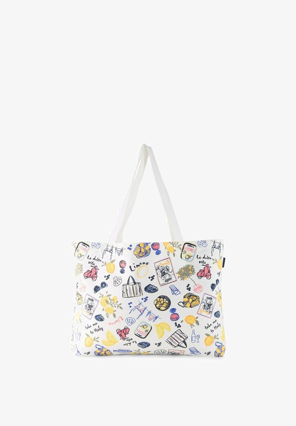TOM TAILOR TOM TAILOR ACCESSOIRE STRANDTASCHE AUS CANVAS - Tote bag - summerly lemon print