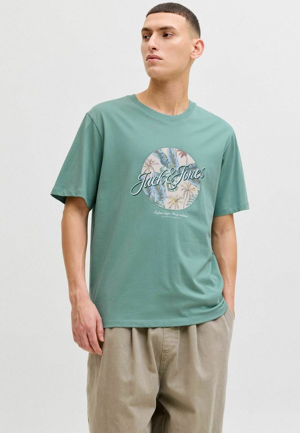 Jack & Jones T- - Print T-shirt - mineral blue